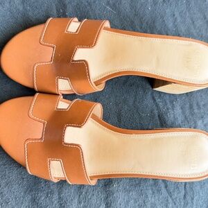Heeled Tan Sandals